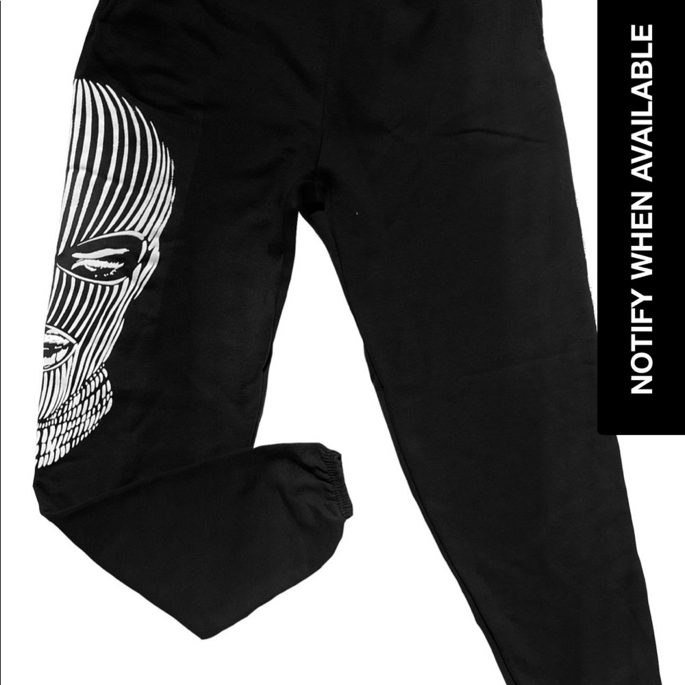 Badwood OG ski mask sweatpants. SOLD OUT ONLINE.